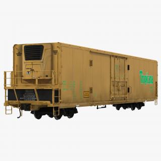 Railroad Refrigerator Car Yellow 3D