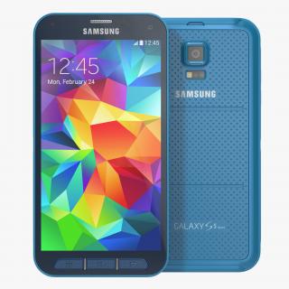 3D Samsung Galaxy S5 Sport Blue model