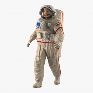 Russian Astronaut Wearing Space Suit Orlan MK Rigged 3D