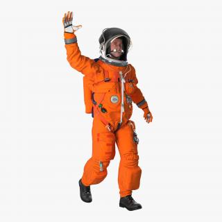 3D US Astronaut Wearing Advanced Crew Escape Suit ACES Rigged model