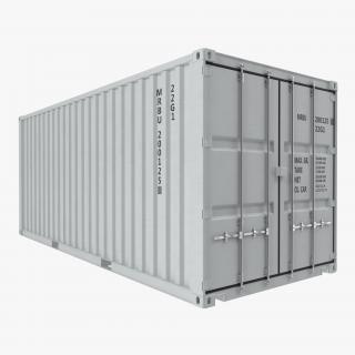 3D model 20 ft ISO Container White