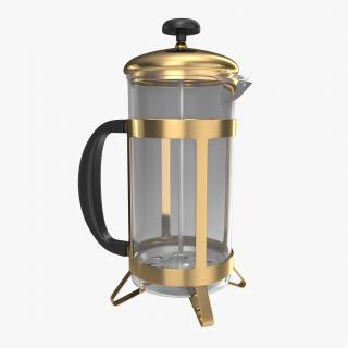 3D French Press Coffee Pot model