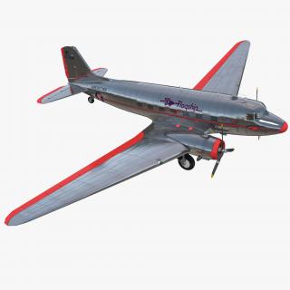 3D model Douglas DC-3 American Airlines