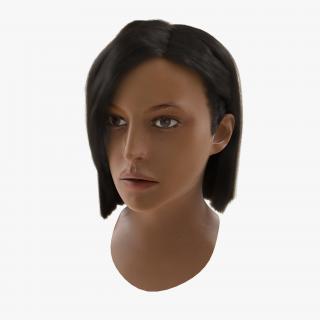 Mediterranean Woman Head with Hair 3D model