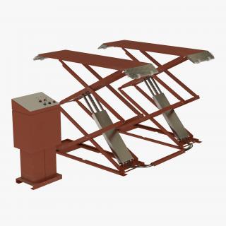 3D Automotive Scissor Lift Generic Rigged model