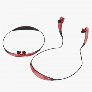 3D model Bluetooth Headset Samsung Gear Circle Red Set