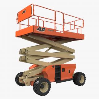 3D Engine Powered Scissor Lift JLG Rigged model