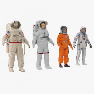 3D Rigged Astronauts Collection model