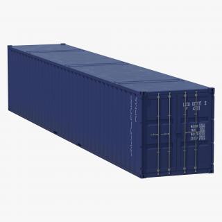 3D 48 ft Shipping ISO Container Blue model