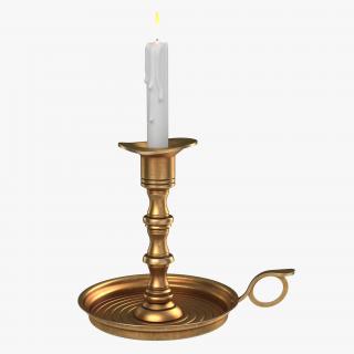 3D Antique Brass Candle Holder Set