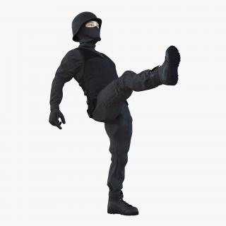 3D SWAT Man Asian Rigged 3 model