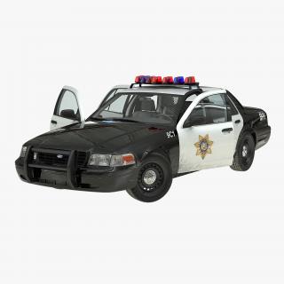 Ford Crown Victoria Police Car Rigged 3D