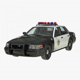 3D Ford Crown Victoria Police Car Simple Interior