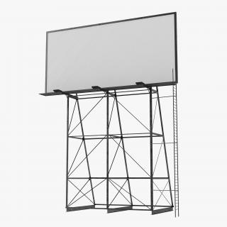 3D Old Rooftop Billboard 2 model