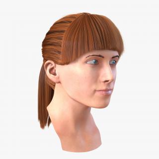 3D Female Caucasian Head Rigged model