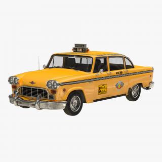 3D model OLD NYC Checker Cab Simple Interior