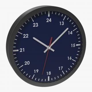 Office Clock Blue 3D