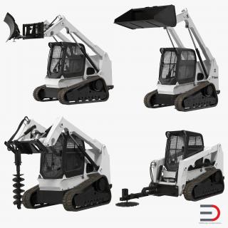 3D Compact Tracked Loaders Rigged Collection