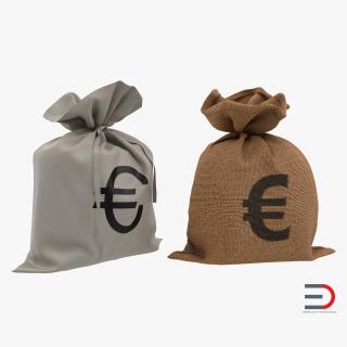 3D Euro Money Bags 3D Models Collection