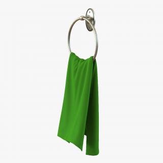 3D model Hanging Bathroom Towel 2 Green