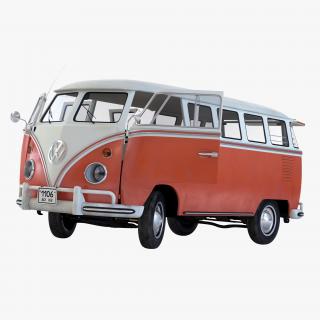 3D model Volkswagen Type 2 Brown Rigged