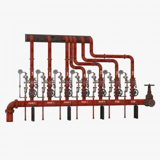 3D Industrial Pipes 3 model