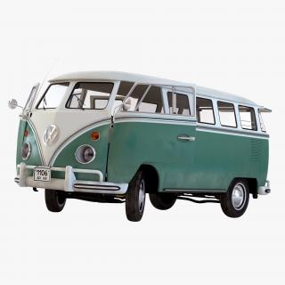 3D model Volkswagen Type 2 Green Rigged