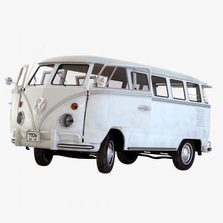 3D model Volkswagen Type 2 White Rigged