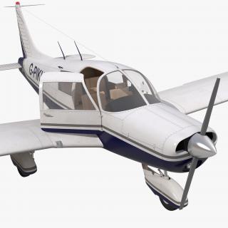 Light Aircraft Piper PA-28 Cherokee Rigged 2 3D model