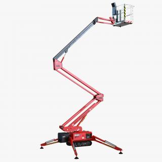 3D Telescopic Boom Lift Red Rigged