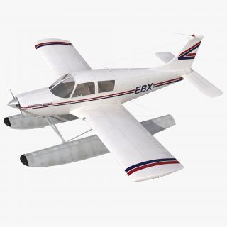 Light Aircraft Piper PA-28 Cherokee Seaplane 3D model