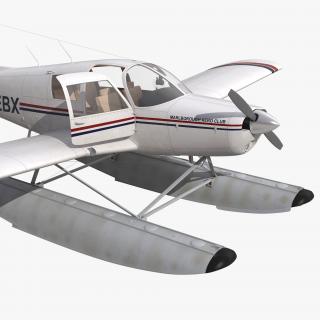 3D Light Aircraft Piper PA-28 Cherokee Seaplane Rigged