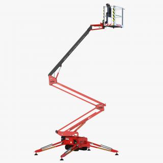 3D Telescopic Boom Lift Red 3