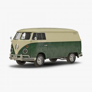 3D Volkswagen Type 2 Panel Van Green model