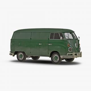 3D model Volkswagen Type 2 Panel Van Green 2