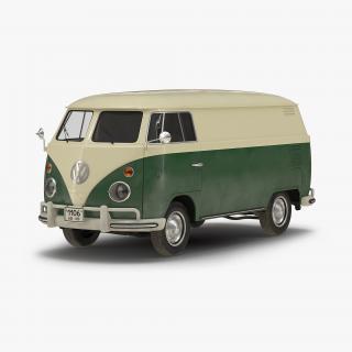 Volkswagen Type 2 Panel Van Simple Interior Green 3D model