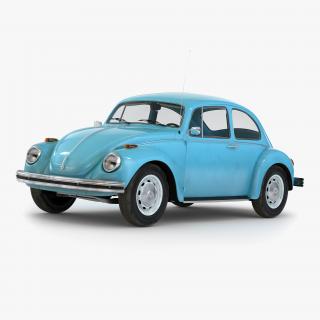 Volkswagen Beetle 1966 Blue 3D