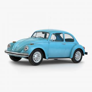 3D Volkswagen Beetle 1966 Simple Interior Blue model