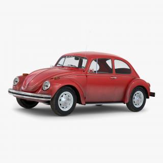 Volkswagen Beetle 1966 Simple Interior Red 3D