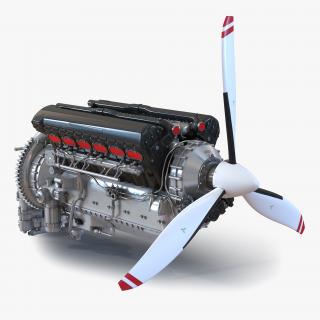 3D model Piston Aero Engine 2