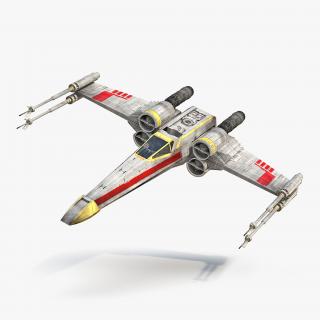 Star Wars X-Wing Starfighter Rigged Yellow 3D