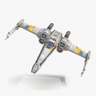 3D model Star Wars X-Wing Starfighter Rigged Blue