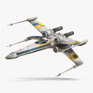 Star Wars X-Wing Starfighter and R2D2 Blue 3D