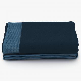 Towel Blue with Fur 3D model