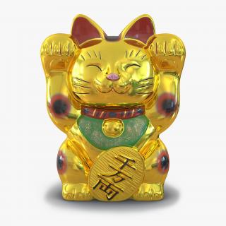 3D Maneki Neko Golden model