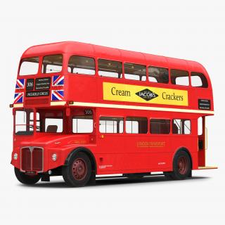 London Bus Routemaster Rigged 3D model