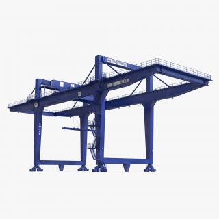 3D model Rail Mounted Gantry Container Crane Blue