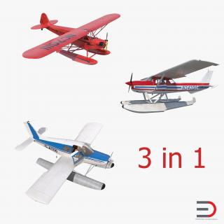 Seaplanes Rigged Collection 3D