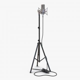 3D model Condenser Microphone and Stand Rode