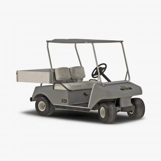 3D Golf Cart Gray Rigged